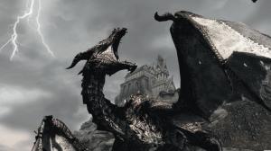 Skyrim Elder Scrolls Dragon Lightning HD wallpaper thumb
