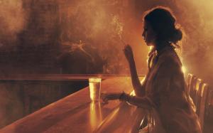 Girl drink in the bar wallpaper thumb