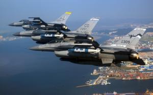 Air National Guard F 16 Fighting Falcons HD wallpaper thumb