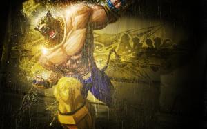 Yellow Tekken Street Fighter King HD wallpaper thumb