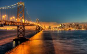 USA, California, San Francisco, Bay Bridge, city, night, lights wallpaper thumb