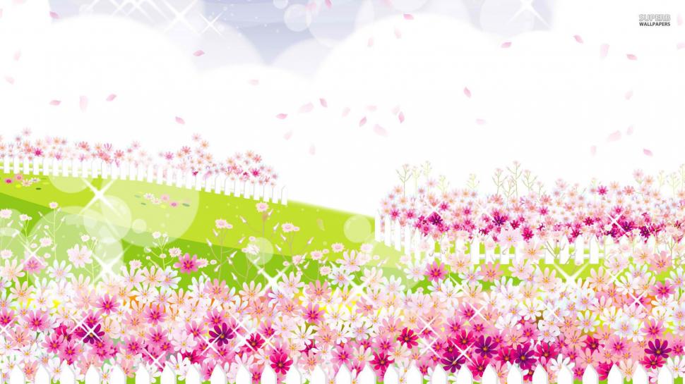 PinK Flower Garden wallpaper,flowers HD wallpaper,pink HD wallpaper,arts HD wallpaper,digital HD wallpaper,1920x1080 wallpaper