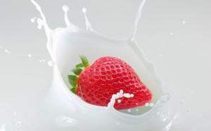 Strawberries and milk the moment wallpaper thumb
