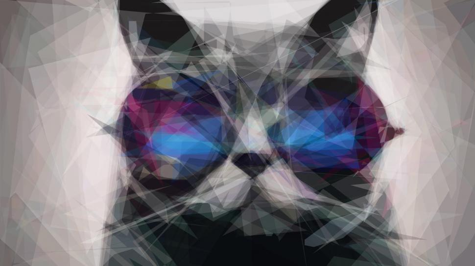Cat in the Glasses HD wallpaper,abstract HD wallpaper,cat HD wallpaper,glass HD wallpaper,glasses HD wallpaper,pet HD wallpaper,purple HD wallpaper,1920x1080 wallpaper