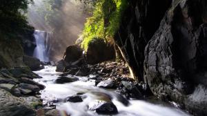 Timelapse Stream Waterfall Rocks HD wallpaper thumb