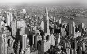 Vintage View Of Nyc In Grayscale wallpaper thumb