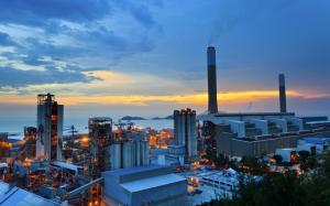 Industrial, Sunrise, Hong Kong, Power Plant wallpaper thumb