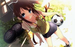 Anime Manga Soccer Football Woman Girl HD wallpaper thumb