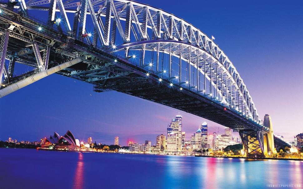 Sydney Bridge at Night wallpaper,night HD wallpaper,bridge HD wallpaper,sydney HD wallpaper,2560x1600 wallpaper