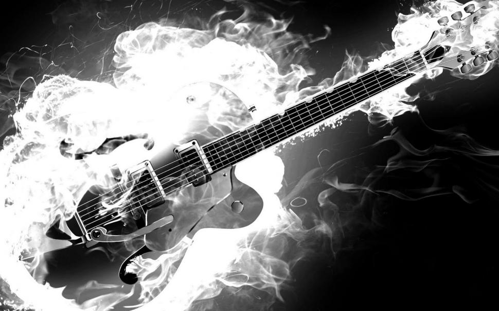 Smoking Guitar wallpaper,smoke HD wallpaper,guitar HD wallpaper,black and white HD wallpaper,music HD wallpaper,fire HD wallpaper,3d & abstract HD wallpaper,1920x1200 wallpaper