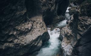 water, rocks, stream, cliff, river, photography wallpaper thumb