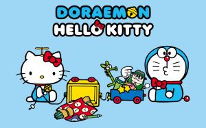 Doraemon with Hello Kitty wallpaper thumb