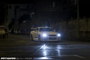 Nissan Skyline GTR Lights Night HD wallpaper thumb