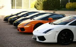 Many Lamborghini Gallardo supercar, front view wallpaper thumb