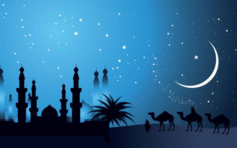 Camels in The Night wallpaper,background HD wallpaper,stars HD wallpaper,blue sky HD wallpaper,2880x1800 wallpaper