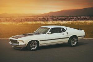 ford, white, mach 1, mustang wallpaper thumb