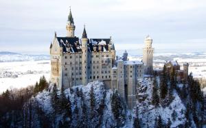 Bavaria castle winter snow wallpaper thumb