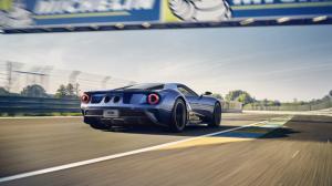 Ford GT II supercar in the race, back view wallpaper thumb