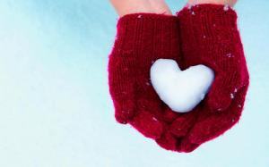 Hands Gloves Snow Heart Winter Awesome Photo wallpaper thumb