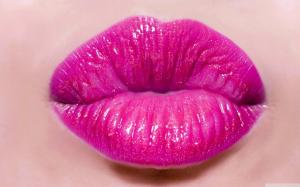 Hot pink lips wallpaper thumb