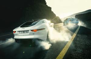 Jaguar, F-Type R and BMW, M3, DRIFTING wallpaper thumb