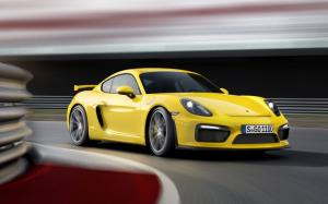2015 Porsche Cayman GT4 Yellow Car HD wallpaper thumb