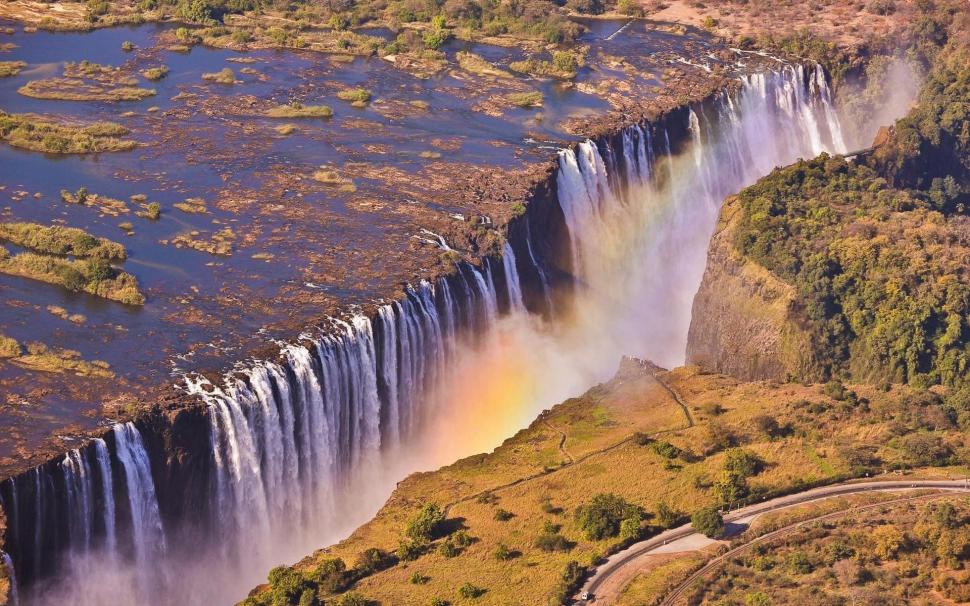 Victoria Falls Zambia wallpaper,rainbow HD wallpaper,landscape HD wallpaper,waterfall HD wallpaper,1920x1200 wallpaper