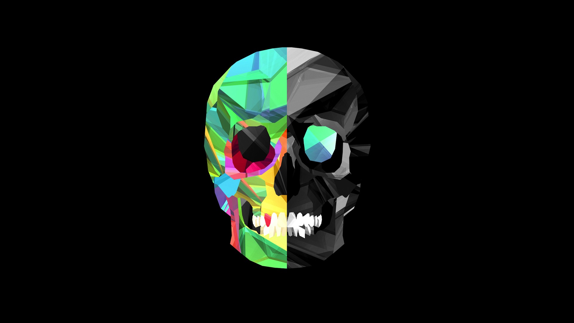 Download Wallpaper For 2048x1152 Resolution Colored Skull