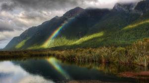 Landscape Rainbow Pond Mountain HD wallpaper thumb