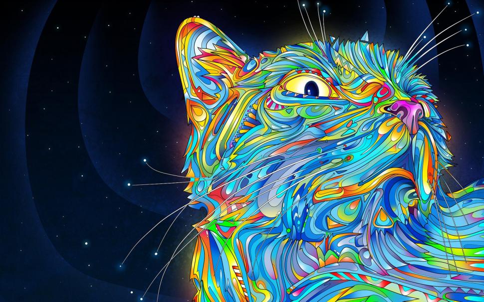 Vector abstract Colorful cat wallpaper,Vector HD wallpaper,Abstract HD wallpaper,Colorful HD wallpaper,Cat HD wallpaper,2560x1600 wallpaper