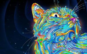 Vector abstract Colorful cat wallpaper thumb