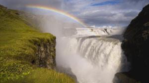 Rainbow Over A Powerful Waterfalls wallpaper thumb
