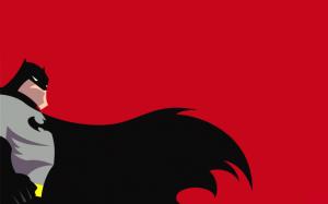 Batman, Minimalism, Red Background wallpaper thumb