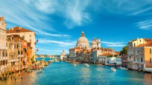 Venice, Italy, city, buildings, sea, boat, canal, sky, clouds wallpaper thumb