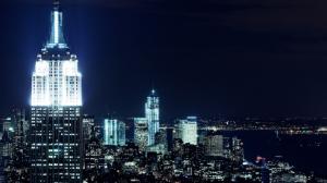 New York Buildings Skyscrapers Night HD wallpaper thumb