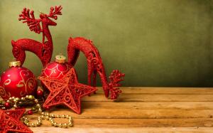 Merry Christmas Balls New Year Toys Deer Stars wallpaper thumb