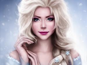 Beautiful princess, Frozen, Elsa, art drawing wallpaper thumb