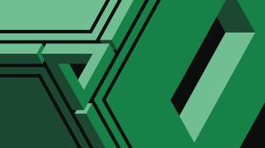 Geometry, Penrose Triangle, Abstract, Minimalism, Green, 3D wallpaper thumb