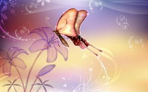 Flowers With Butterfly wallpaper thumb