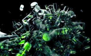 Digital Art, Glass, Bottles, Green, CGI, Abstract wallpaper thumb