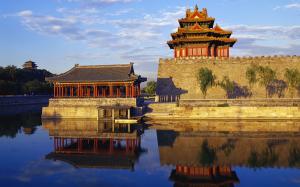 Corner Tower of Forbidden City in Beijing China wallpaper thumb