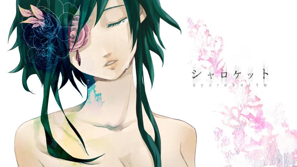 Anime Girls, Rose, Flowers, Closed Eyes, Vocaloid, Megpoid Gumi wallpaper,anime girls wallpaper,rose wallpaper,flowers wallpaper,closed eyes wallpaper,vocaloid wallpaper,megpoid gumi wallpaper,1500x844 wallpaper