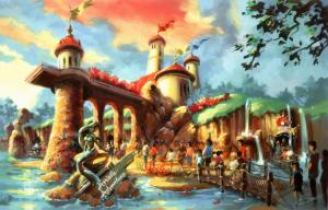 Disneyland Ariels Adventure Fantasy Painting Paintings Mermaid Mermaids Art Widescreen Resolutions wallpaper thumb