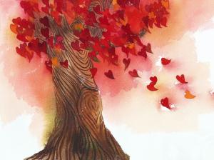 Love heart leaves tree wallpaper thumb