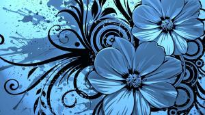 Flowers Abstract Blue HD wallpaper thumb
