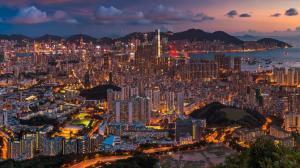 Beautiful city night, Hong Kong, China, buildings, lights wallpaper thumb