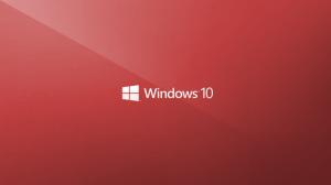 Windows 10, Minimalism, Logo, Red wallpaper thumb