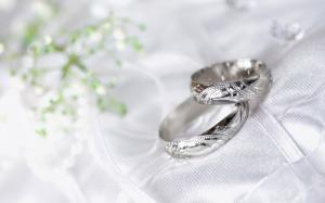 Wedding, Ring, Flowers, Silver, Photography, Depth Of Field wallpaper thumb