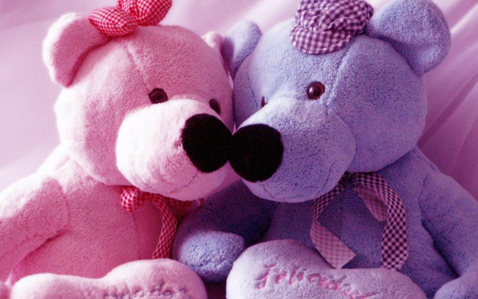 Pink And Blue Teddy Bear  Computer wallpaper,cute HD wallpaper,doll HD wallpaper,teddy bear HD wallpaper,valentine HD wallpaper,1920x1200 wallpaper
