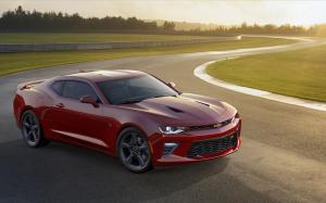 2015 Chevrolet Camaro SS red supercar side view wallpaper thumb